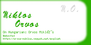 miklos orvos business card